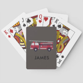 Baralho Adicione seu nome Red Fire caminhão Personalizado