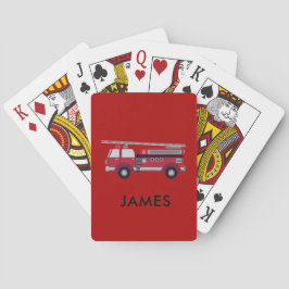 Baralho Adicione seu nome Red Fire caminhão Personalizado