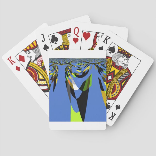 Baralho Adorável Blue African Tribal Motif Pattern Art Imp (Verso)