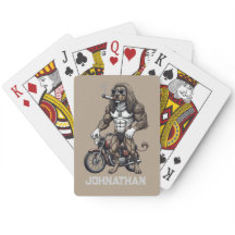 Afghan Hound Dog, muscular, tattooed, bodybuilder