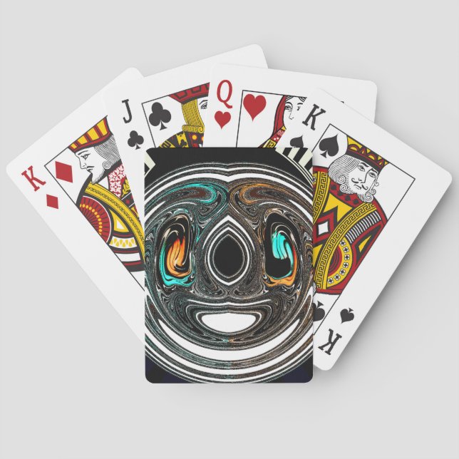 Baralho African Ethnic Doodle Zebra texturou Art Impressão (Verso)