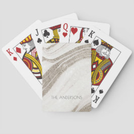 Baralho Agato de mármore Dourado Elegante Abstrato pálido