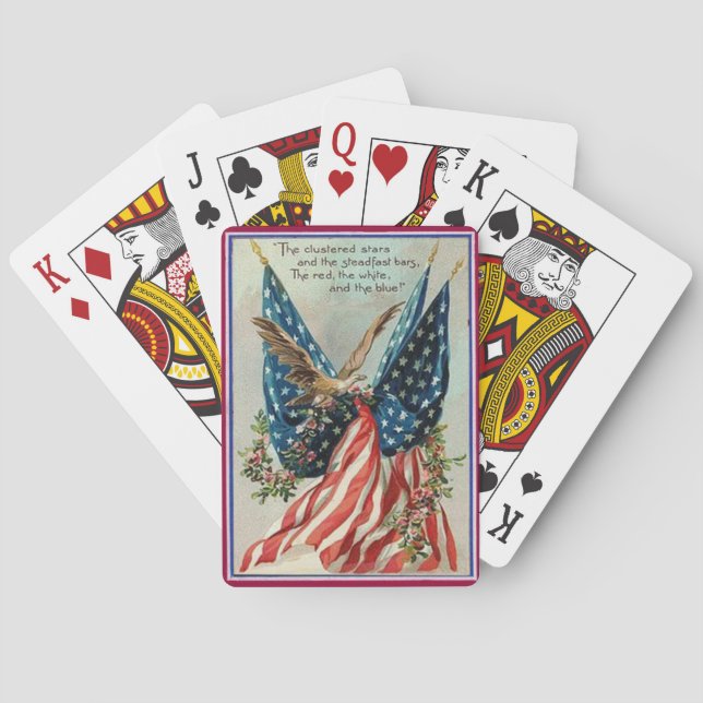 Baralho Águia e Bandeira Americana Patriótica  (Verso)