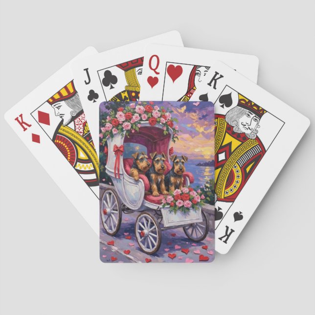 Baralho Airedale Dog Valentine's Day  (Verso)