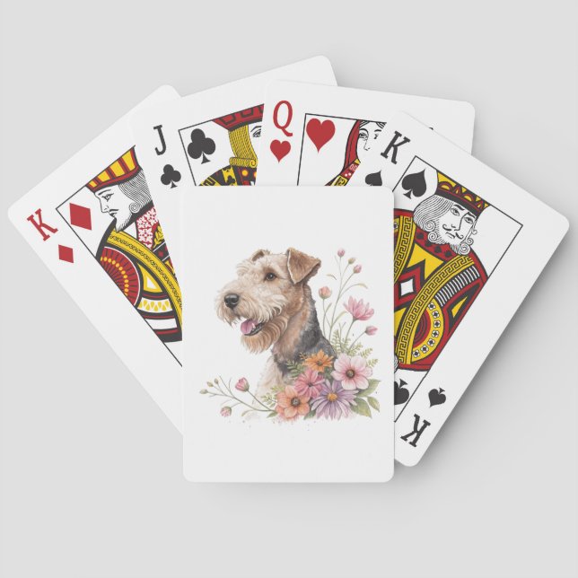 Baralho Airedale Terrier Com Flores (Verso)