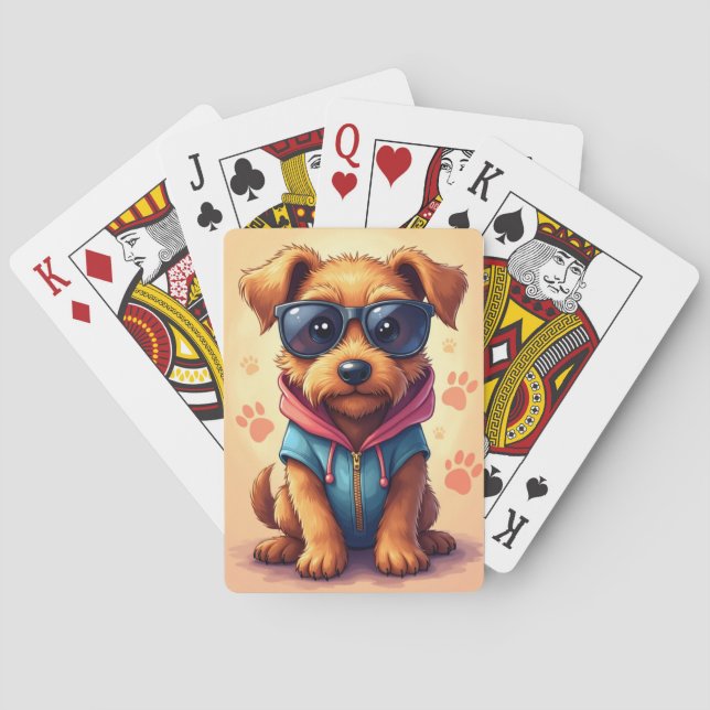 Baralho Airedale Terrier Kawaii Engraçado (Verso)