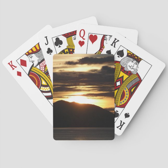 Baralho Alaskan Sunset III Linda Fotografia do Alasca (Verso)