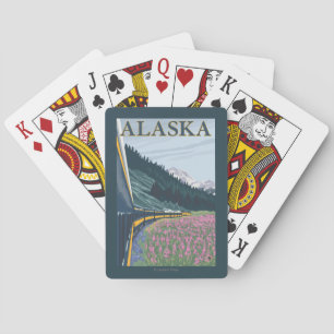 Baralho AlaskaRailroad e viagens vintage do Fireweed
