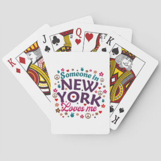 Baralho Alguém em Nova York Me Ama Design Retrô Divertido