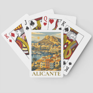 Baralho Alicante Espanha Viagem Souvenir Minimalista Coste