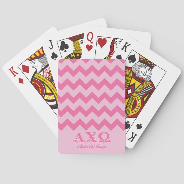 Baralho Alphi Chi Omega Letras Rosa (Verso)