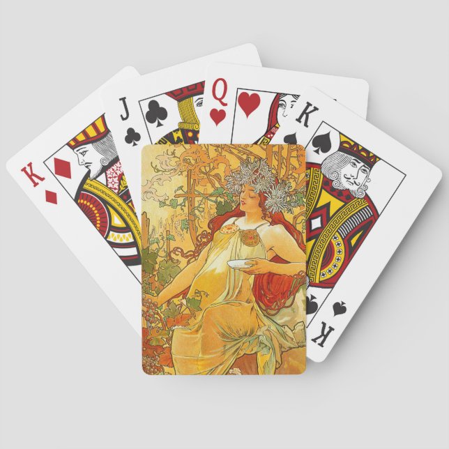 Baralho Alphonse Mucha Art Nouveau Autumn (Verso)