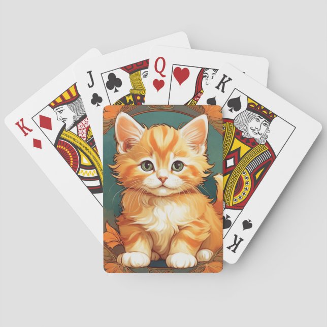Baralho Alphonse Mucha Style Orange Cat (Verso)