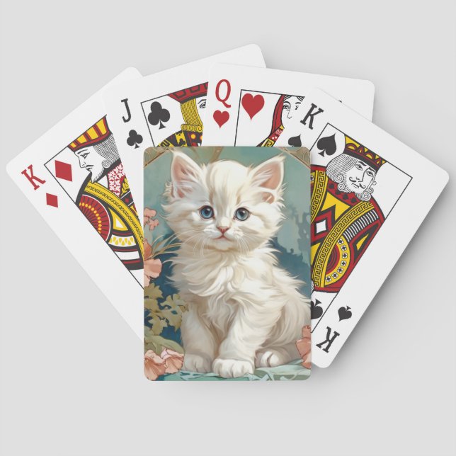 Baralho Alphonse Mucha Style White Cat (Verso)