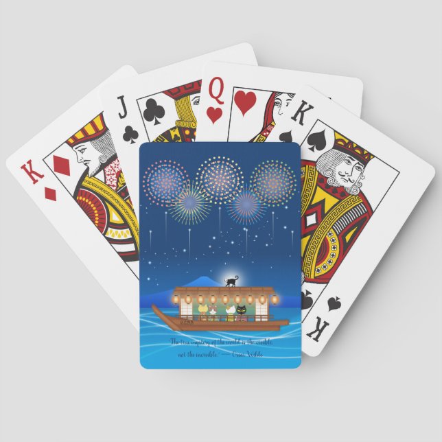 Baralho Aluguer de gatos em fogos de artifício a bordo de  (Verso)