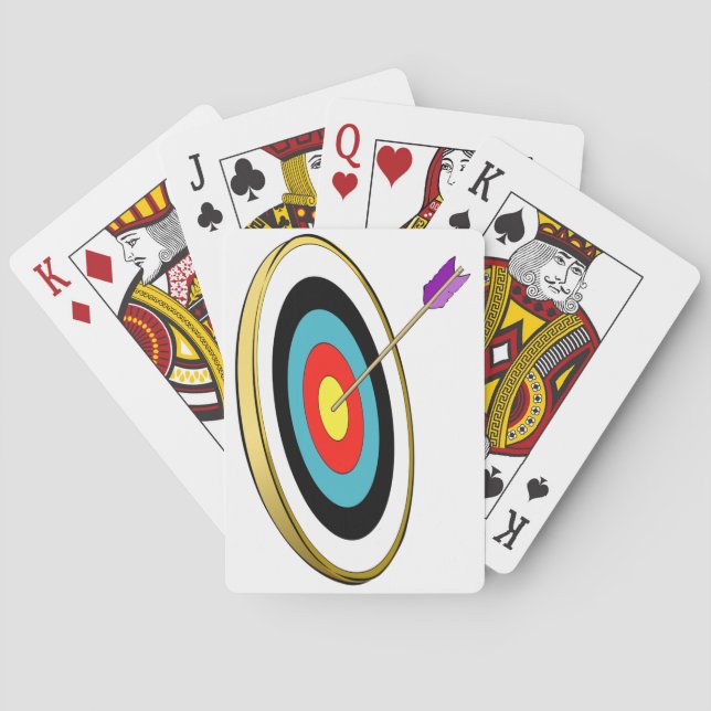 Baralho Alvo de Archery Bullseye com Arrow Hitting Center (Verso)