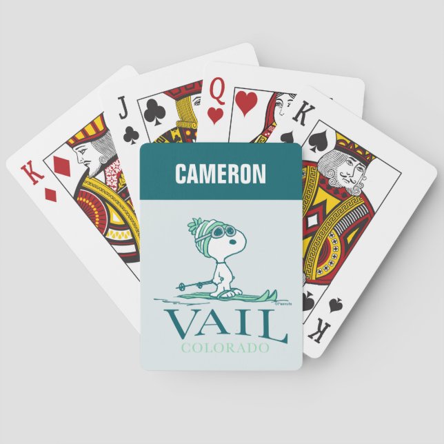 Baralho Amendoins | Snoopy Vail Colorado Jogando Cartões (Verso)