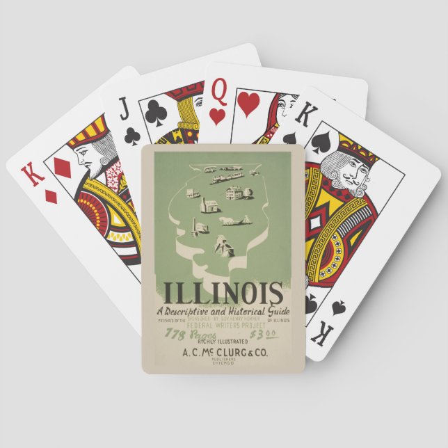 Baralho American Guide Series Volume Em Illinois. (Verso)