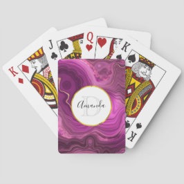 Baralho Ametista Roxo E Monograma De Agato De Abstrato Dou