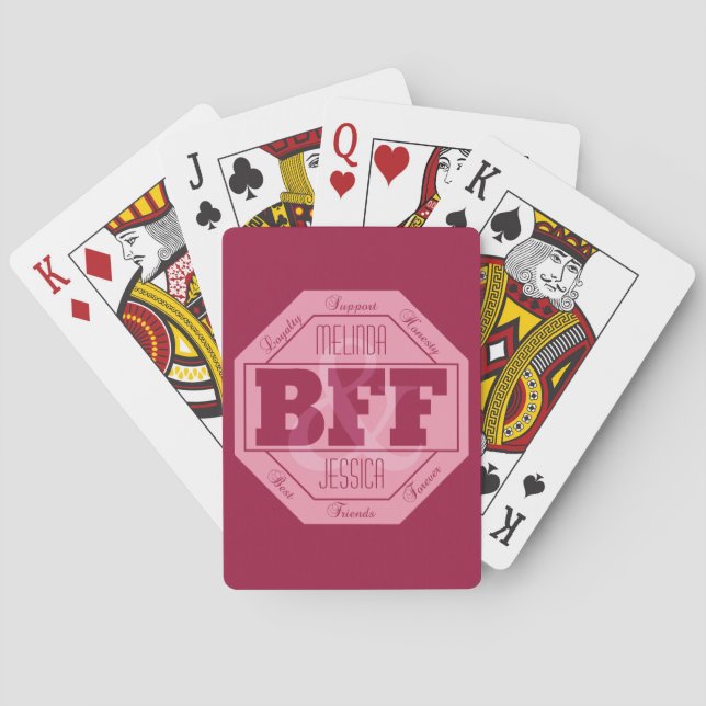 Baralho Amizade de BFF - nomes feitos sob encomenda - (Verso)