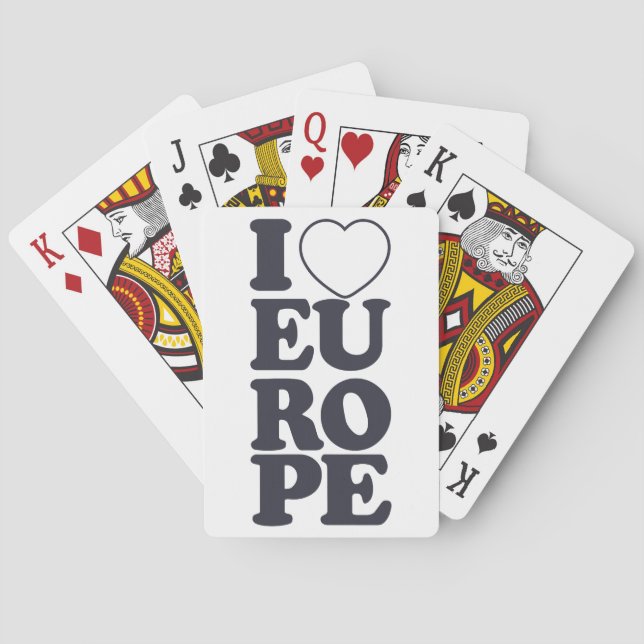 Baralho Amo a Europa jogando cartas (Verso)