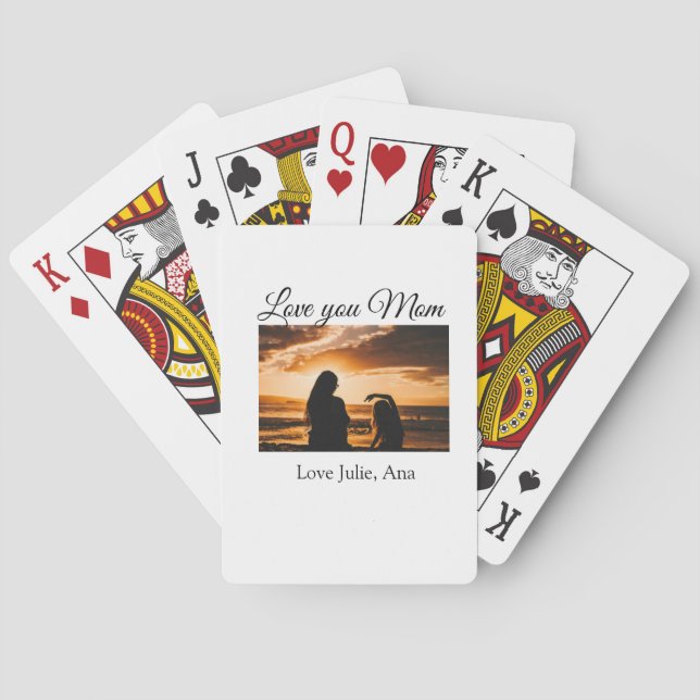 Baralho Amo você, mãe dia de as mães, adicione um nome de  (Verso)