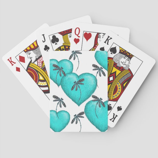 Baralho Amor Corações e Dragões Turquesa (Verso)