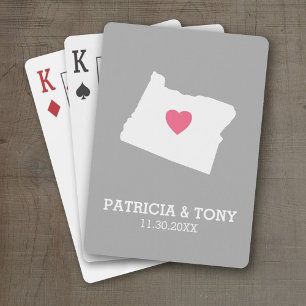 Baralho Amor do estado de origem do mapa de Oregon com