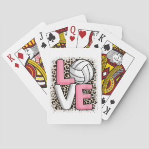 Baralho Amor Leopardo-do-voleibol Mulheres Imprimidas Voll