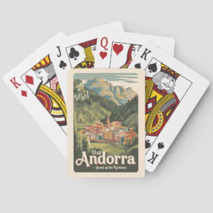 Baralho Andorra Illustração Viagem Art Vintage