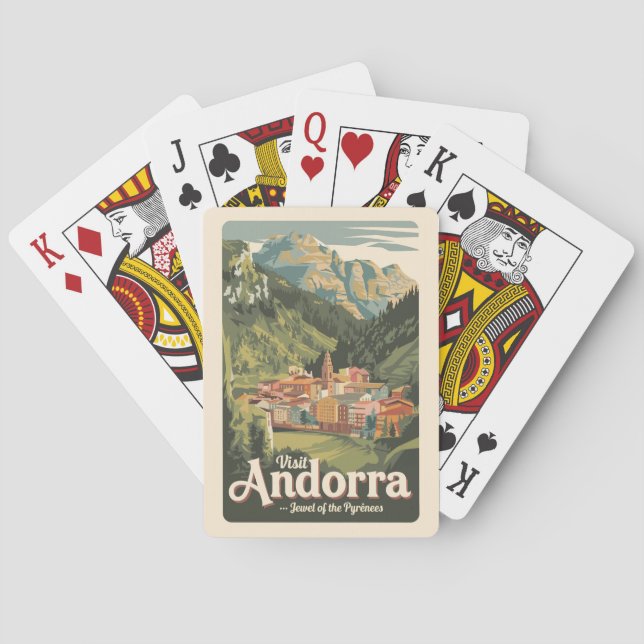 Baralho Andorra Illustração Viagem Art Vintage (Verso)