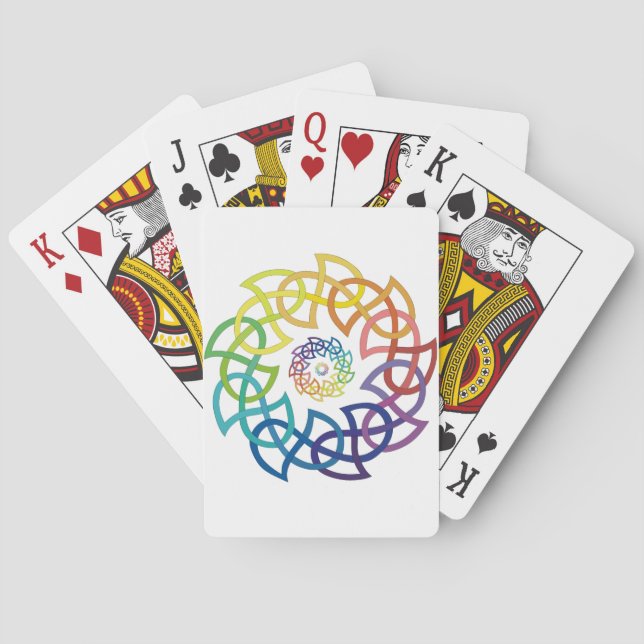 Baralho Anéis celtas de Knotwork do arco-íris (Verso)