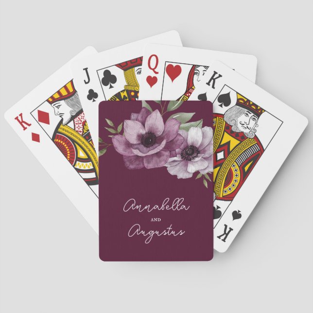 Baralho Anêmonas Românticas no Merlot (Verso)