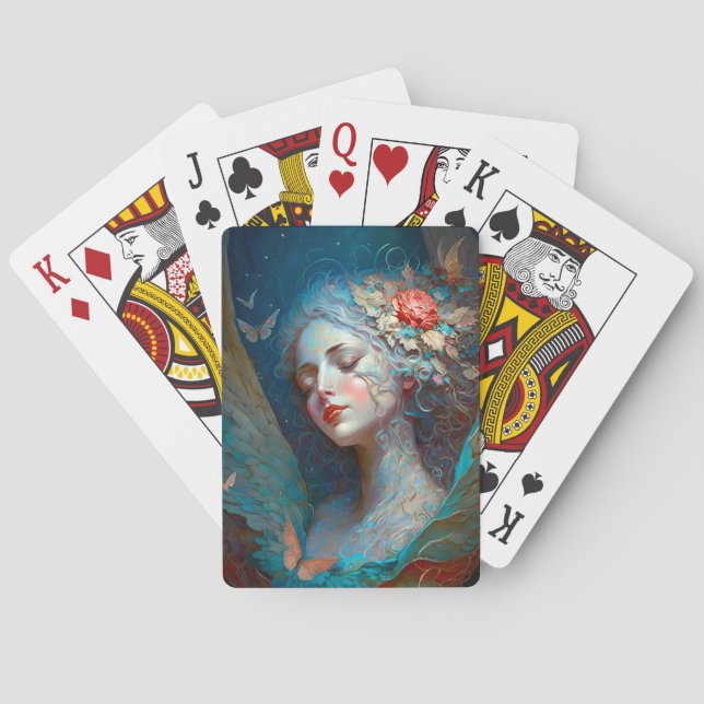 Baralho Angel Wings Fantasy Art Tocando Cartões (Verso)