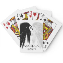 ANGEL WINGS Monograma "Apenas Meia Mau" Engraçado