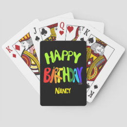 Baralho Aniversário Brilhante e Feliz Nome Personalizado