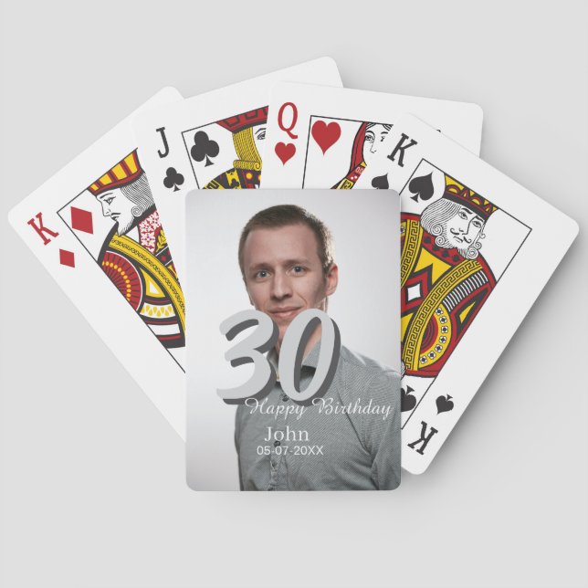 Baralho aniversário de 30 anos adiciona nome data ano ano  (Verso)