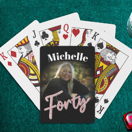 Baralho aniversário de 40 anos 40 anos cor-de-rosa persona