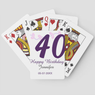 Baralho aniversário de 40 anos adicionar nome data ano flo