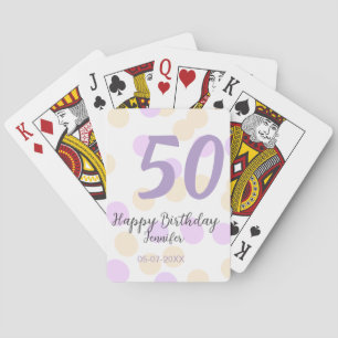 Baralho aniversário de 50 anos adicionar nome data roxo la