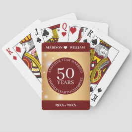 Baralho Aniversário de Casamento Vermelho do Ouro Sparkle