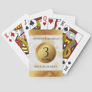 Baralho Aniversário do Casamento de Couro do Elegante