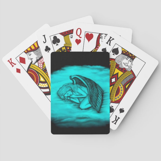 Baralho Anjo dormindo nas nuvens do céu (Verso)