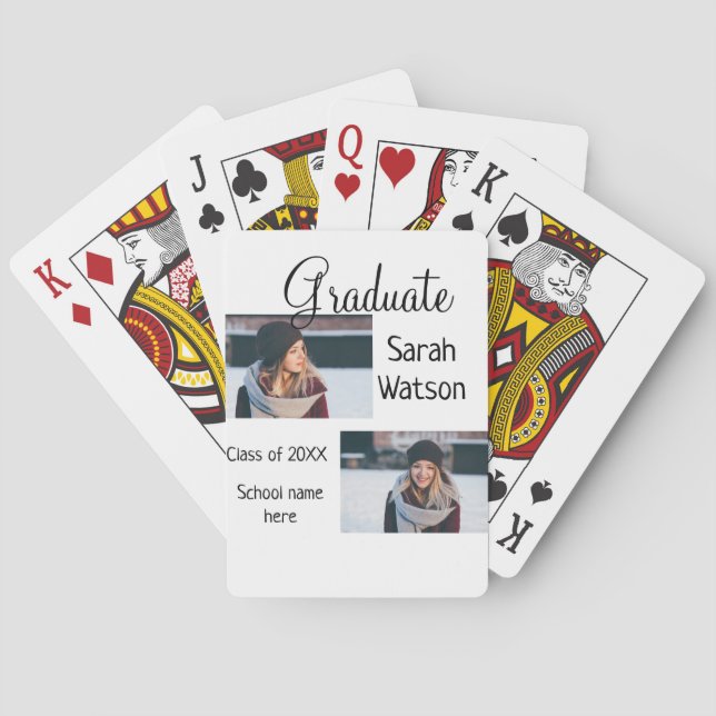 Baralho ano de classe de adição clássico simples de fotogr (Verso)