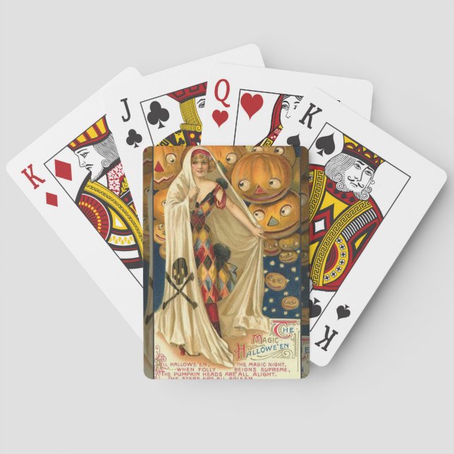 Baralho Antiguidade Halloween Jack O Lanterna Mulher do Co (Verso)