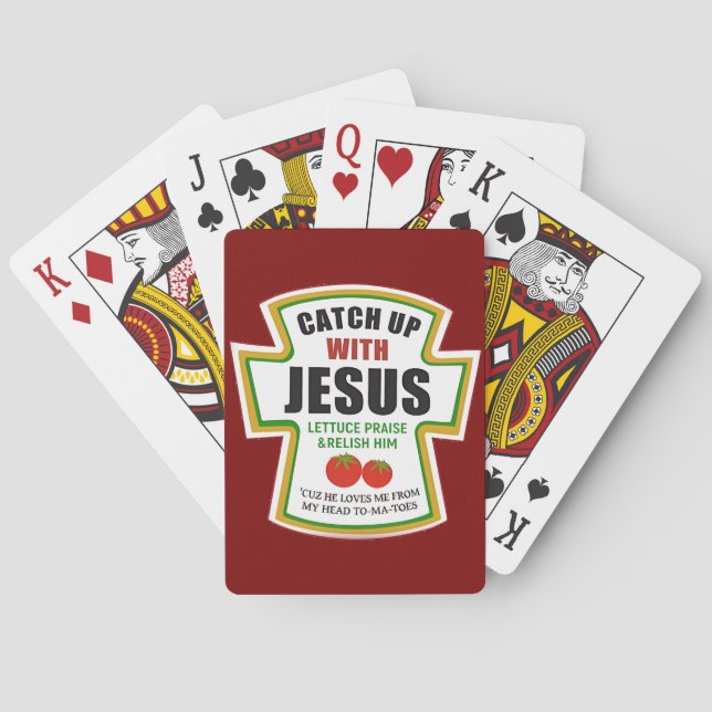 Baralho Apanhe Jesus Cristo Tomate Cristão Ketchup Engraça (Verso)