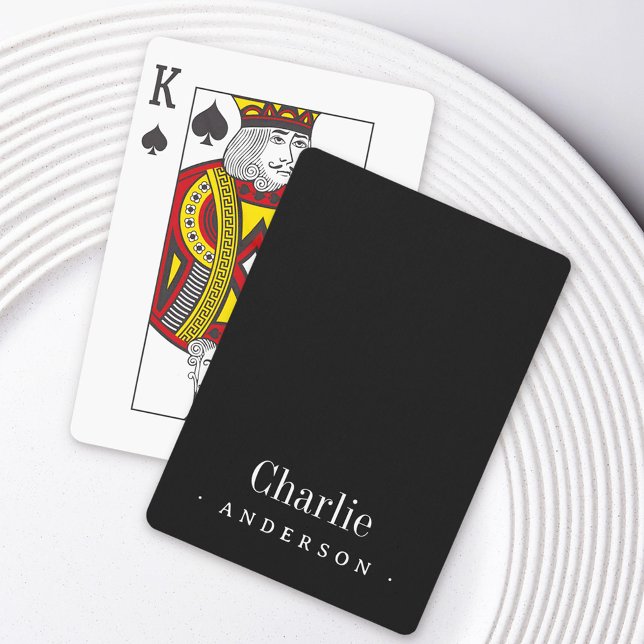 Baralho Apelido e sobrenome preto (Elegant name and surname black poker cards)