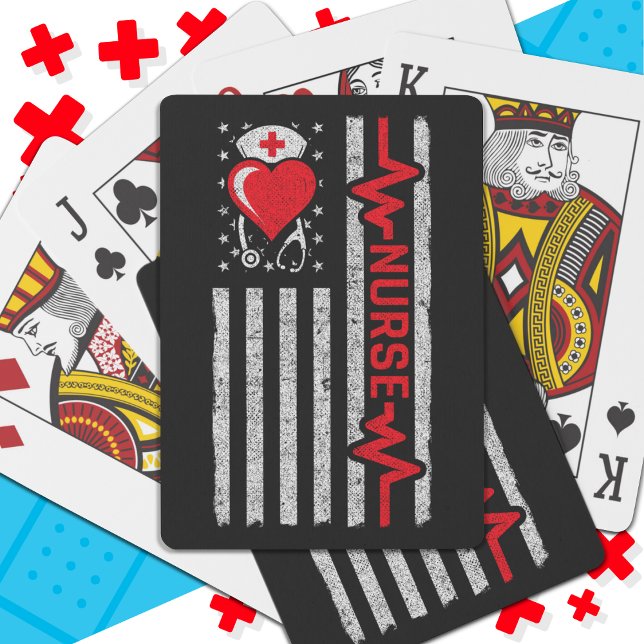 Baralho Apreciação da Enfermeira Hero Flag Americana (Criador carregado)