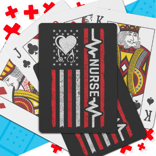 Baralho Apreciação da Enfermeira Hero Heart da bandeira am