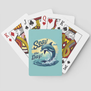 Baralho Aproveite o Dia Retro Golfinho Oceano Estética
